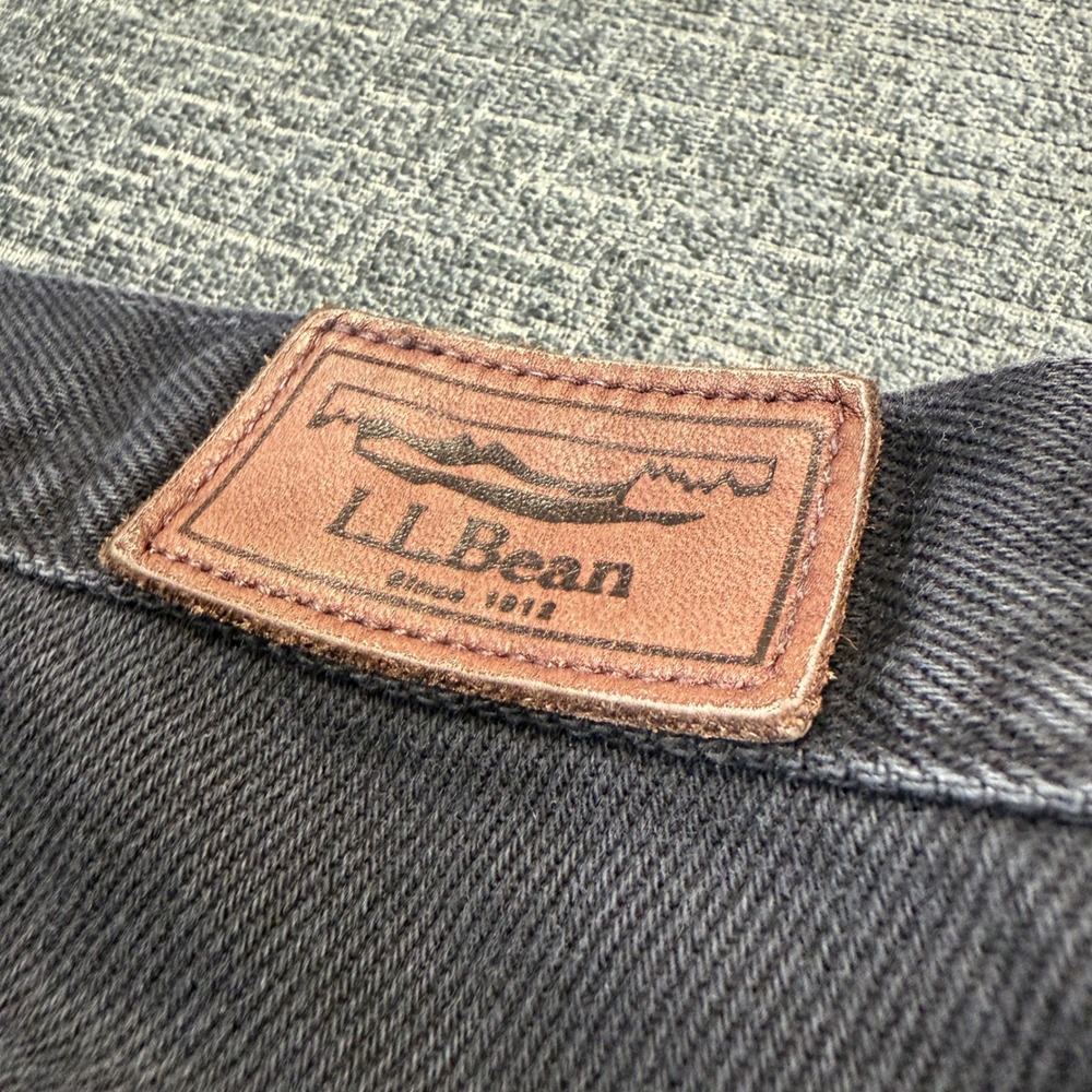 LL Bean Classic Fit Jeans Mens 33x30 Charcoal Black Straight Leg Cotton Denim